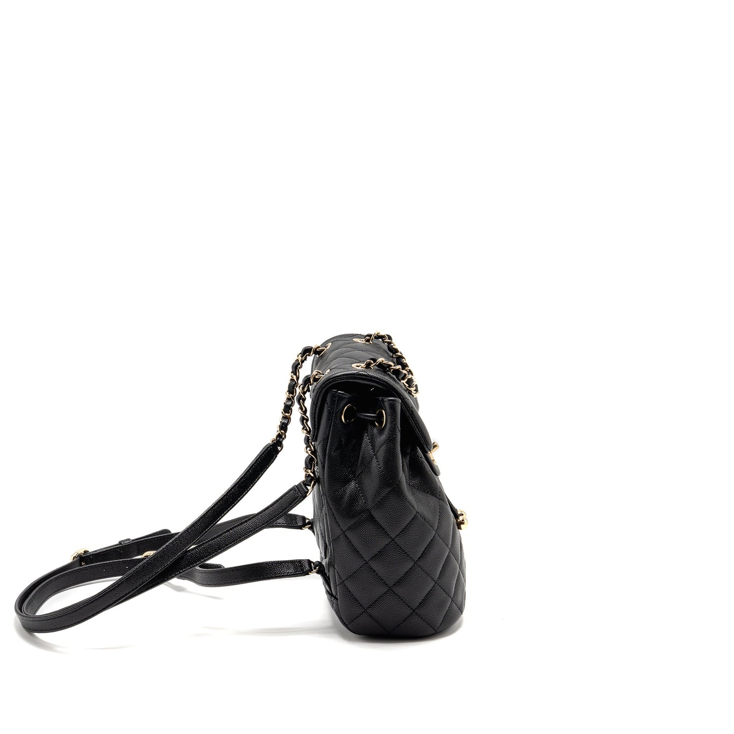 Chanel Quilted Mini Backpack Caviar Black LGHW (Microchip)