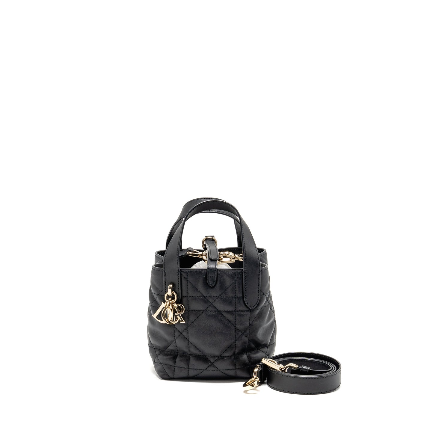 Dior Toujours Vertical Nano Tote Purse calfskin black