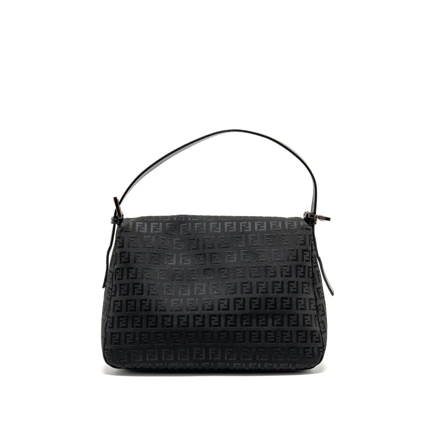 Fendi Zucca Mamma Baguette Purse Logo Canvas Black
