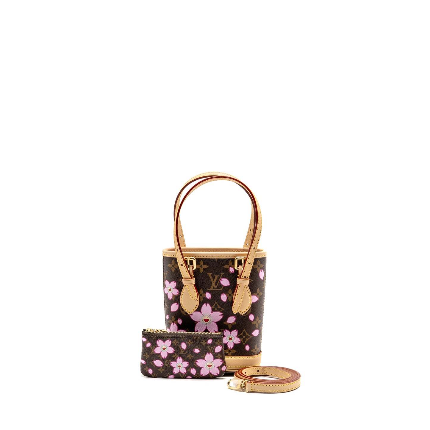 Louis Vuitton Haruki Murakami Nano Bucket Monogram Canvas Sakura Brown