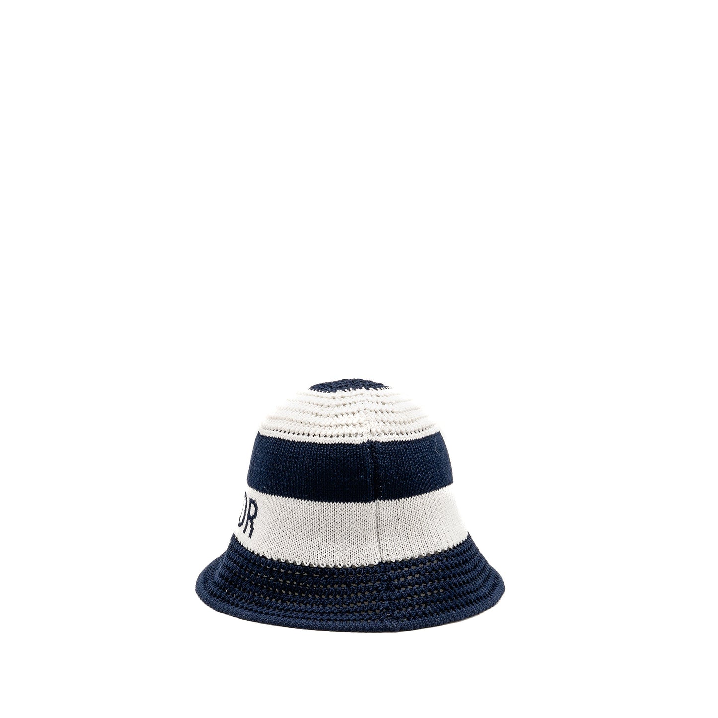Dior Size S D-Tulipe Cloche Cotton Knit Blend Blue/White