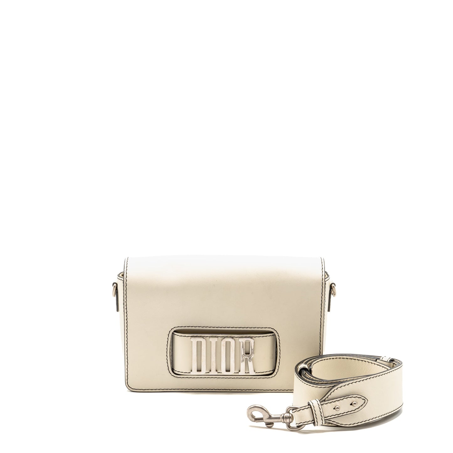Dior Diorevolution Flap Purse Calfskin White