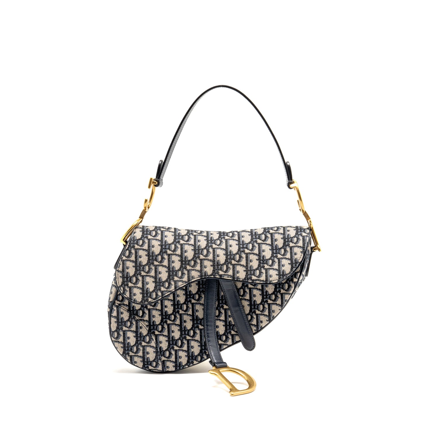 Dior Medium Saddle Purse Oblique Canvas Blue
