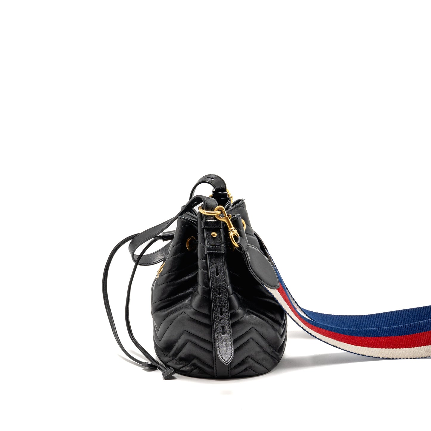 Gucci Marmont Bucket Purse Calfskin Black
