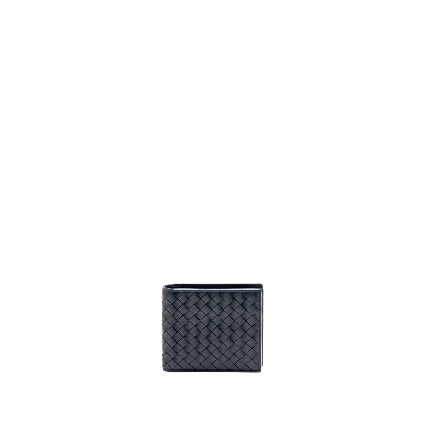 Bottega Veneta Intrecciato Piccolo Bi-Fold Wallet Calfskin Navy