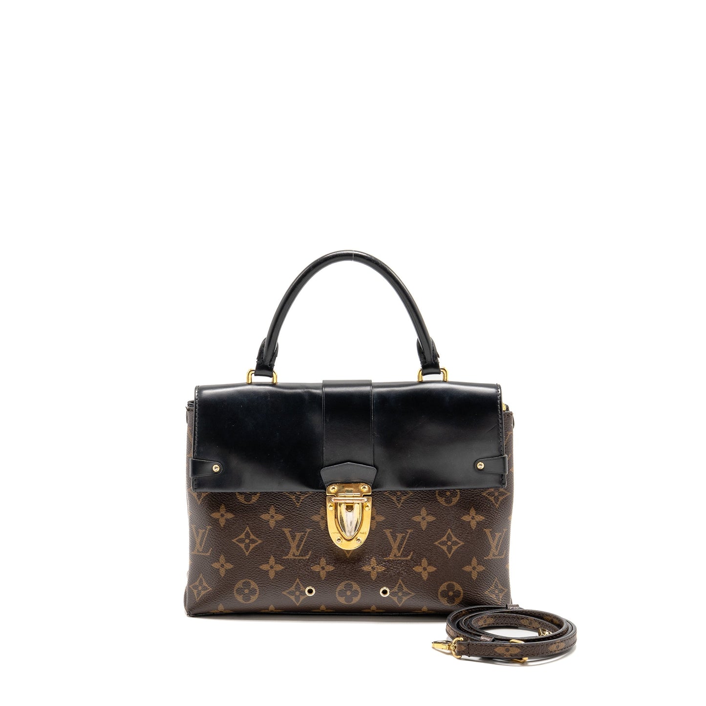 Louis Vuitton one handle monogram canvas/ leather black