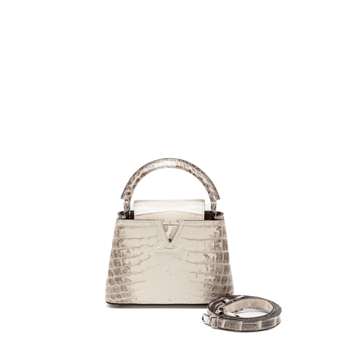 Louis Vuitton Capucines Mini Himalayan crocodile white