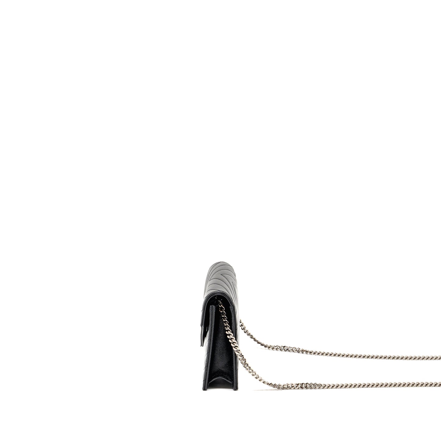 SAINT LAURENT/ Envelope Chain Wallet Calfskin Black