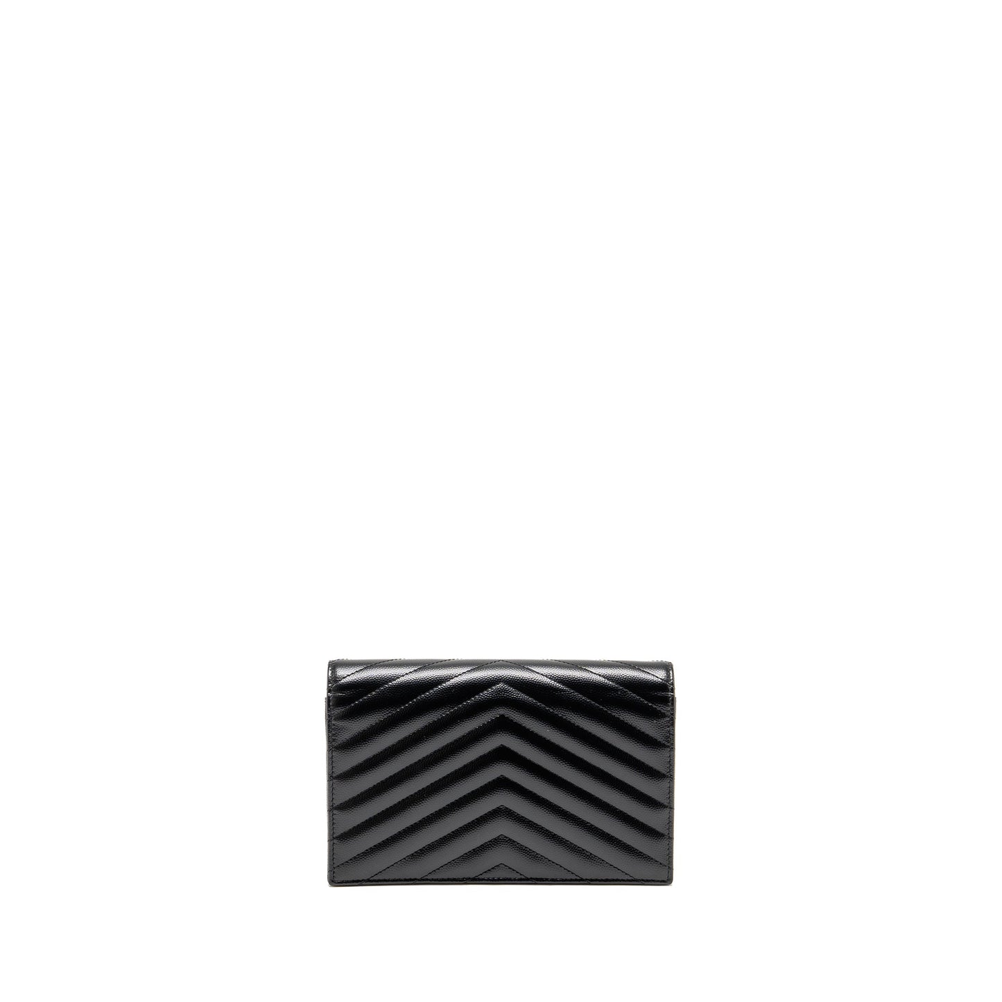 SAINT LAURENT/ Envelope Chain Wallet Calfskin Black