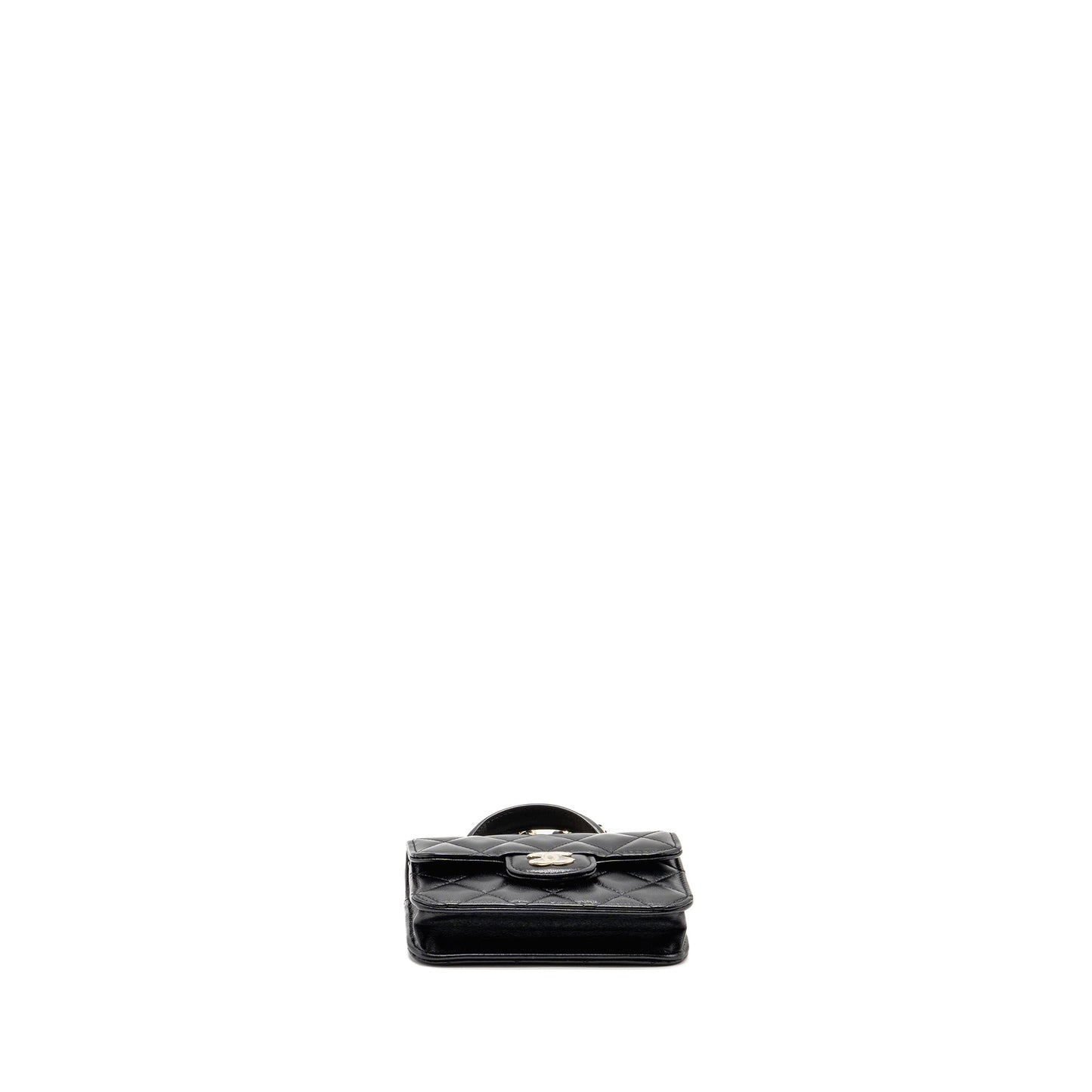 Chanel Top Handle Mini Flap Bag Lambskin Black LGHW