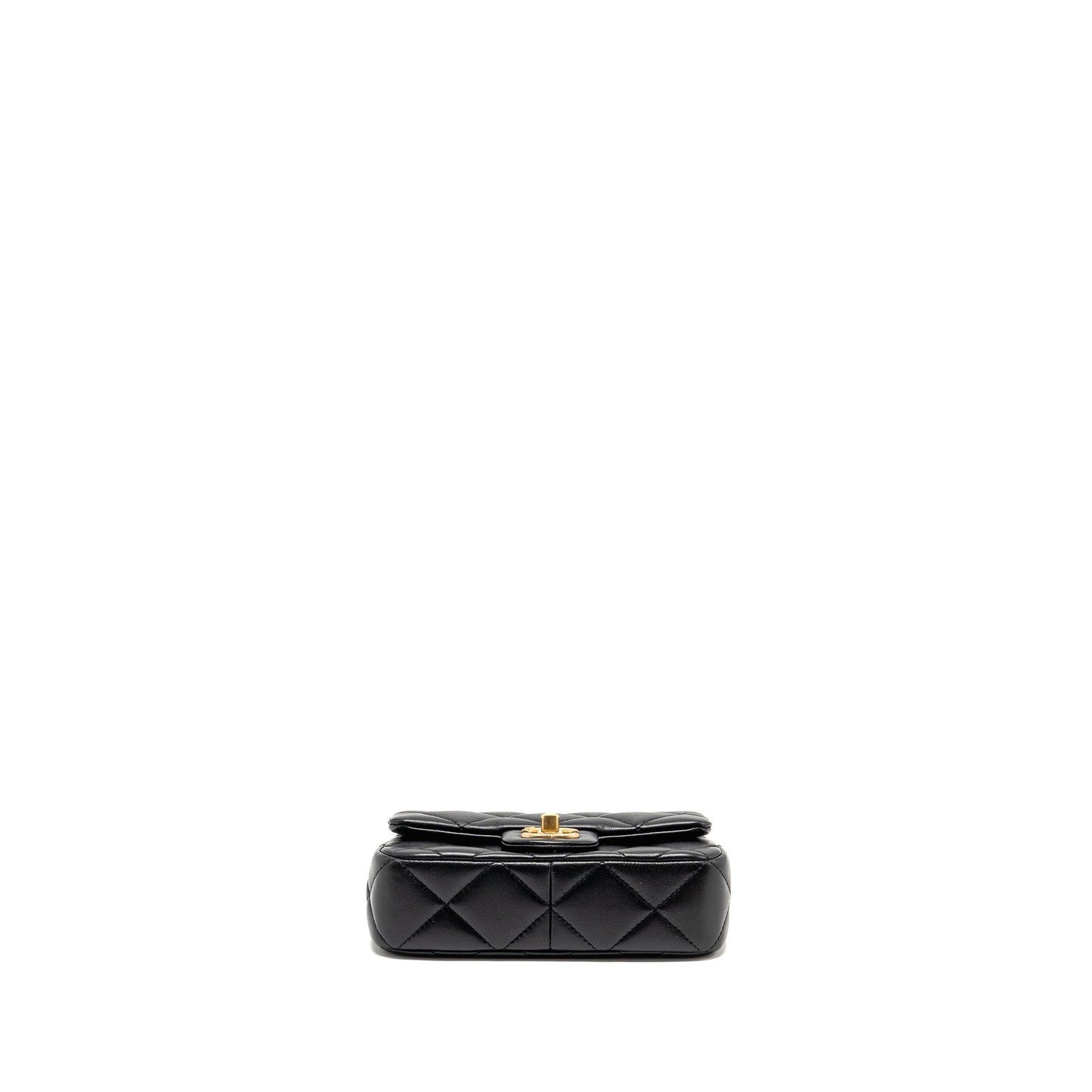 Chanel Pearl Crush Mini square flap bag lambskin Black GHW (Microchip)