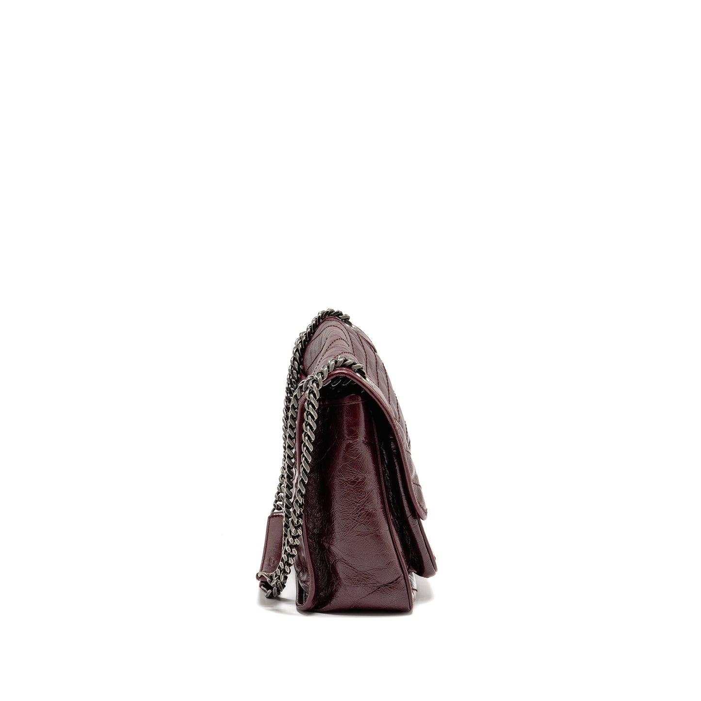 Saint Laurent Medium Niki Mini Purse Calfskin Burgundy Ruthenium