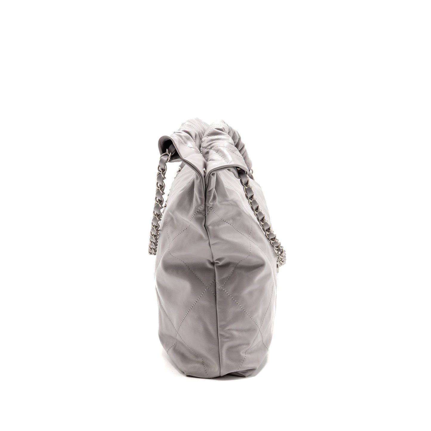 Chanel Medium 22 Bag Shiny Calfskin Grey SHW (microchip)