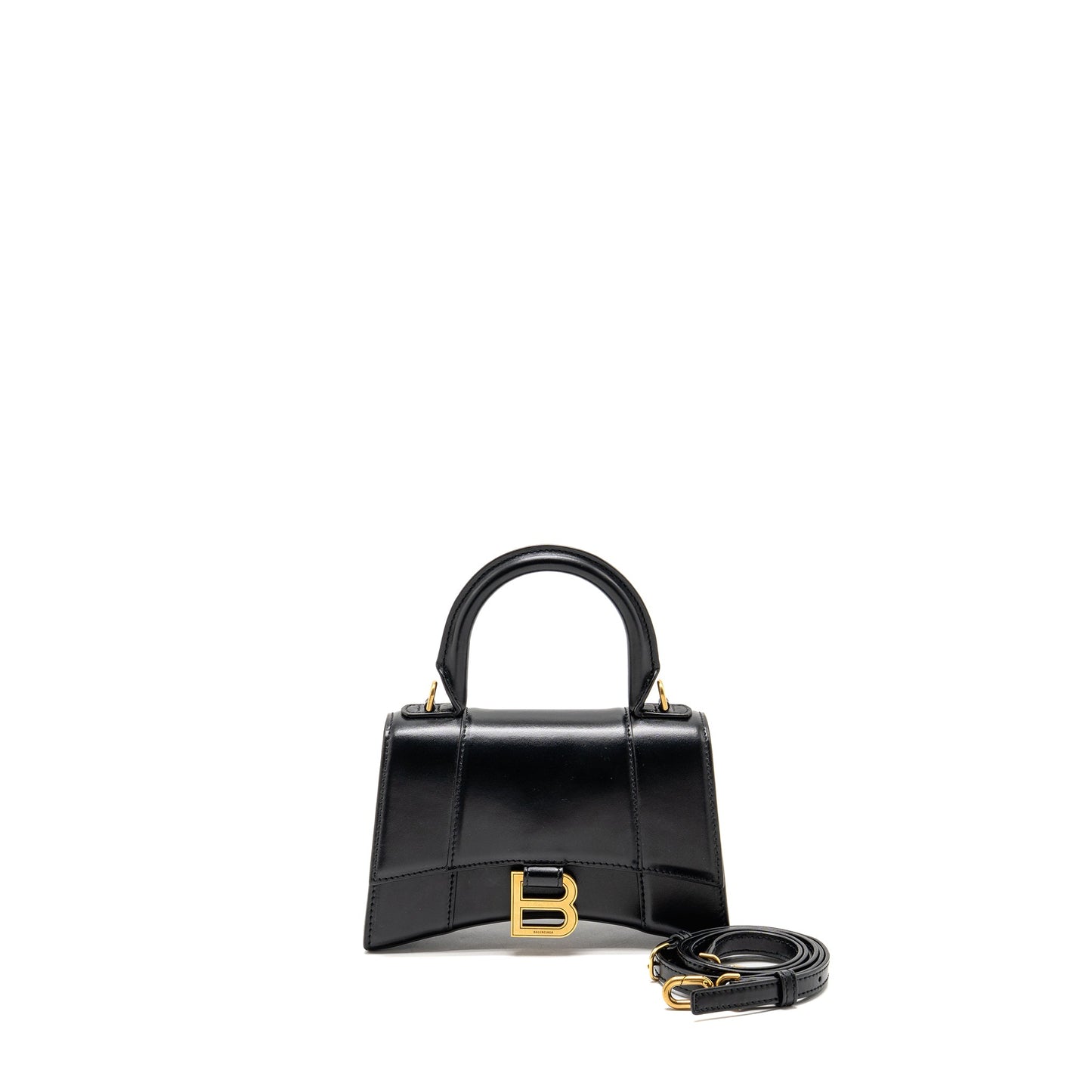 Balenciaga Hourglass Purse Calfskin Black