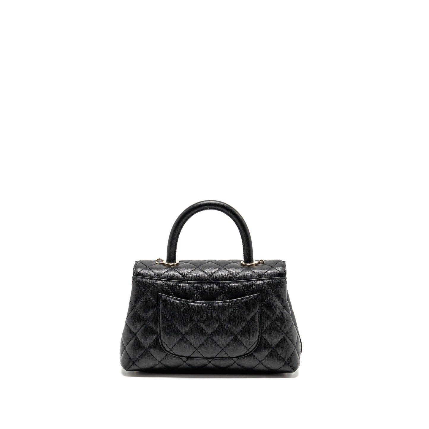 Chanel Small Coco Handle Caviar Black LGHW (microchip)
