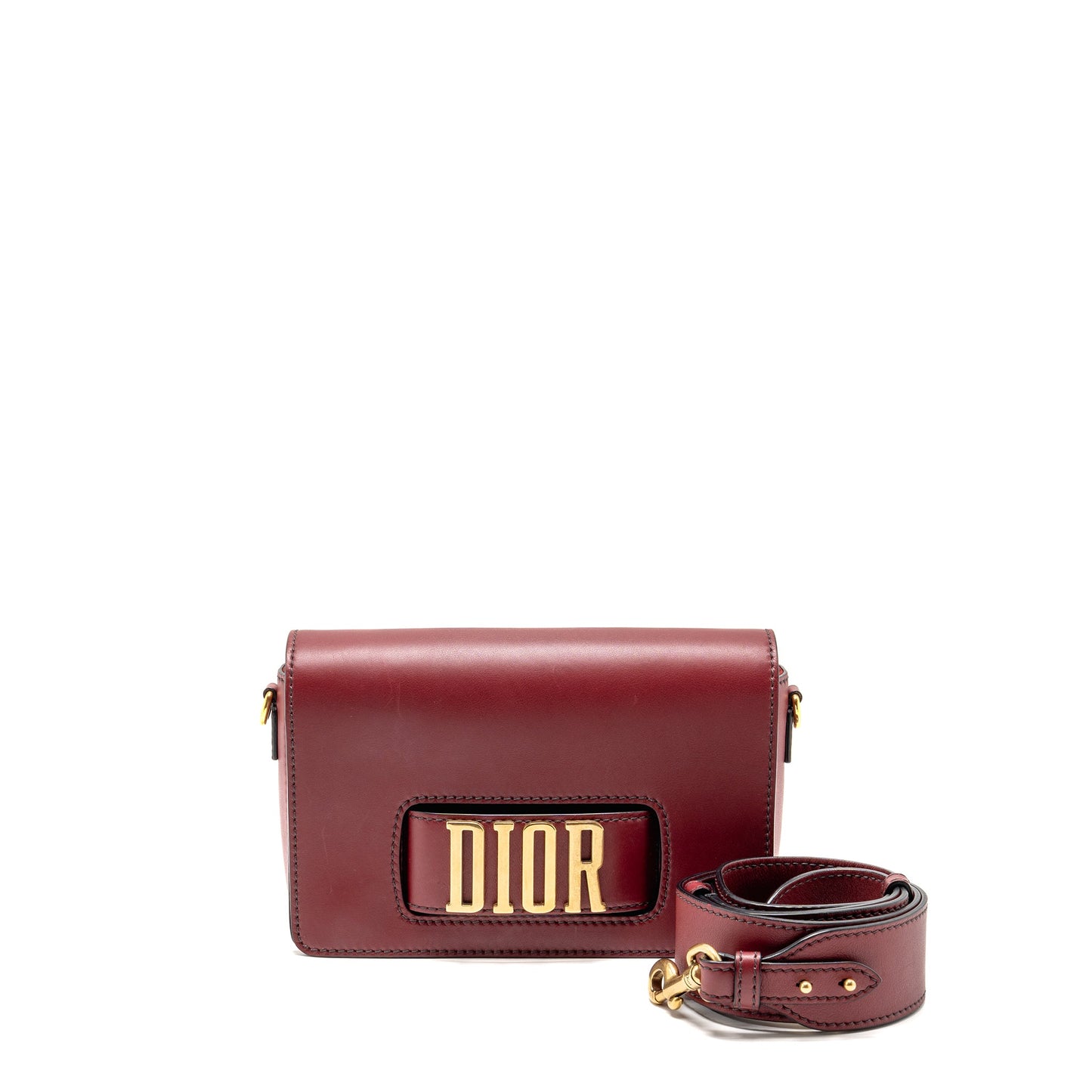Dior Diorevolution Flap Purse Dark Red Calfskin
