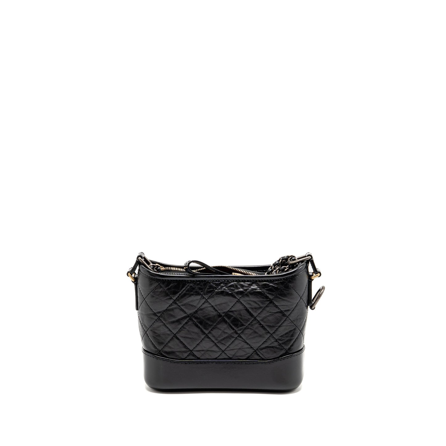 CHANEL Small Gabrielle Hobo Bag Aged Calfskin Black Multicolour Hardware