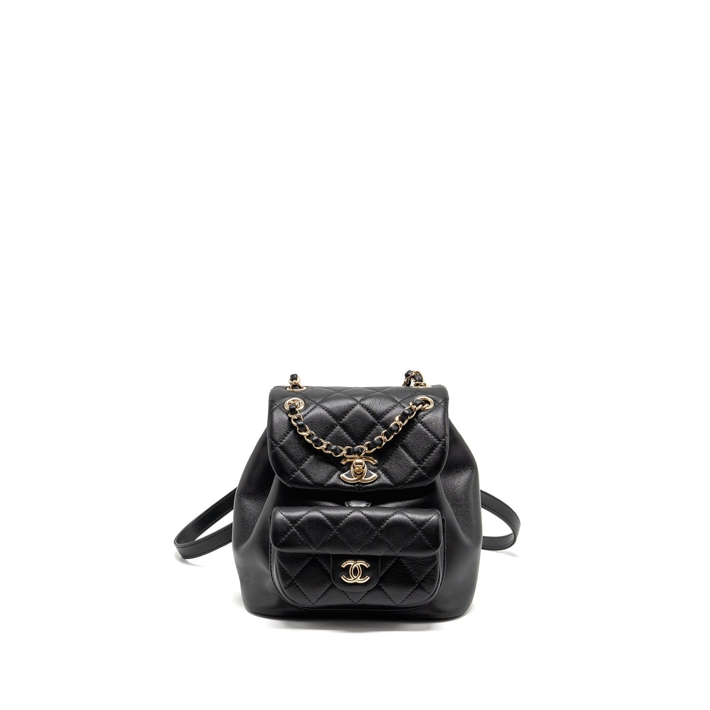 Chanel Mini Duma Backpack calfskin black LGHW (microchip)