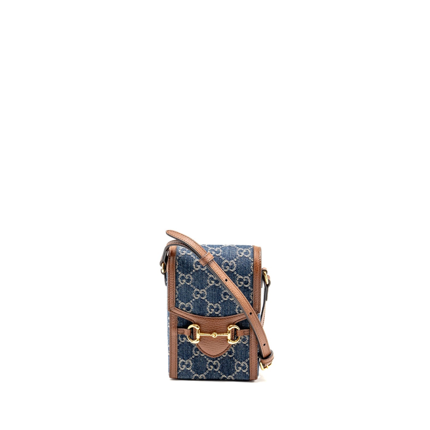 Gucci Horsebit 1955 Mini Purse Calfskin Blue/Brown