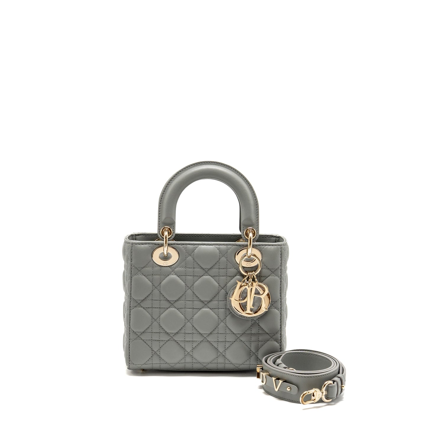 Dior Small Lady Dior My ABCDior Purse Lambskin Grey Stone