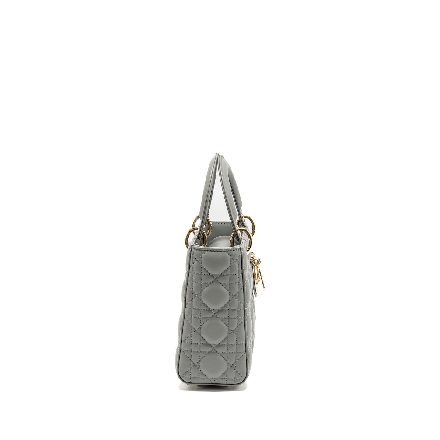 Dior Small Lady Dior My ABCDior Purse Lambskin Grey Stone