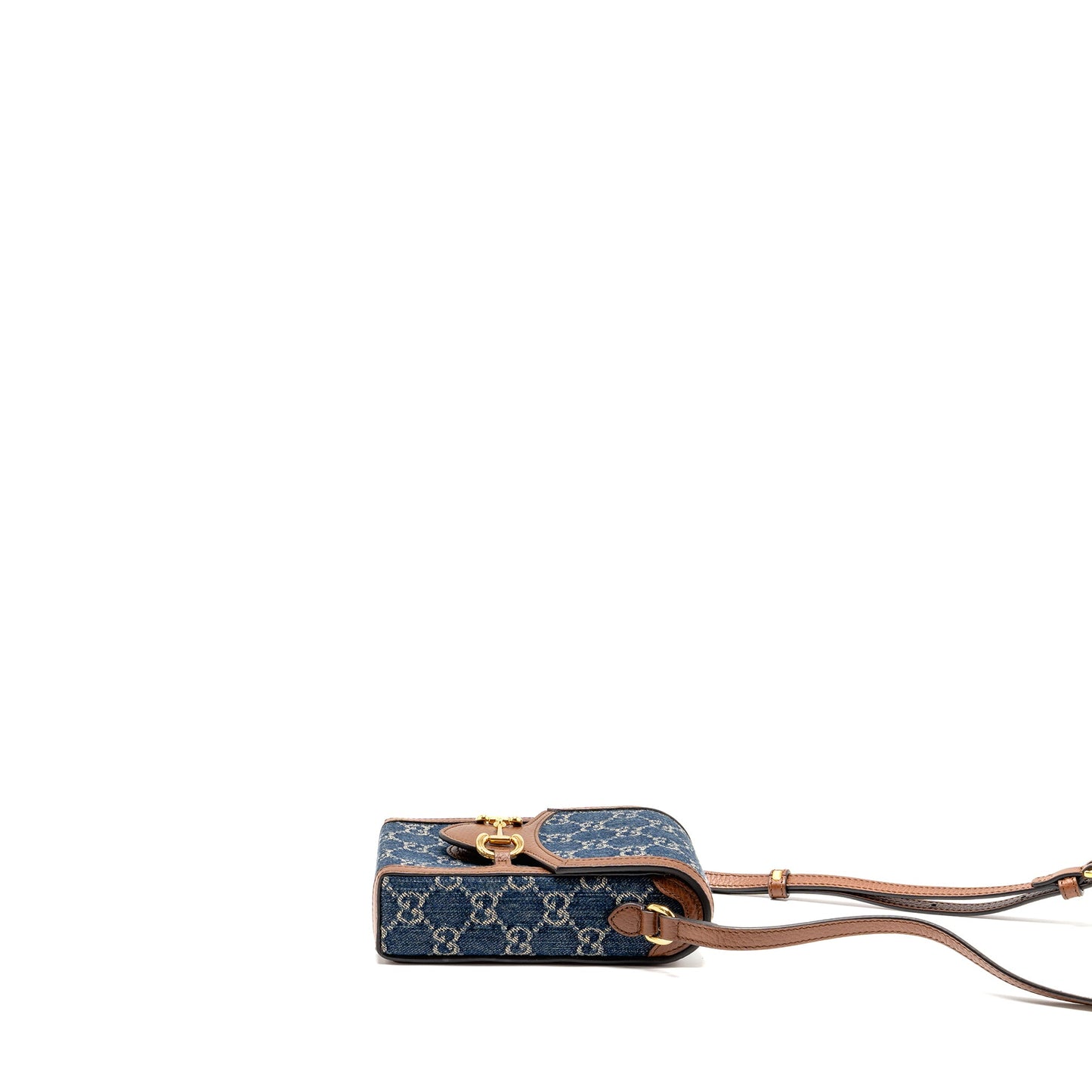 Gucci Horsebit 1955 Mini Purse Calfskin Blue/Brown