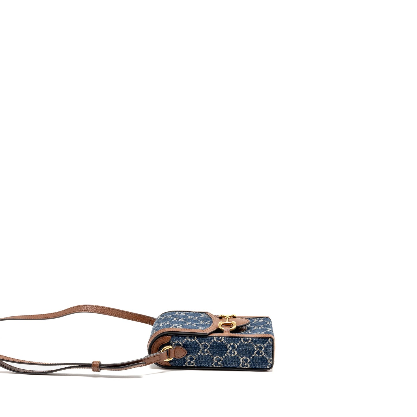 Gucci Horsebit 1955 Mini Purse Calfskin Blue/Brown