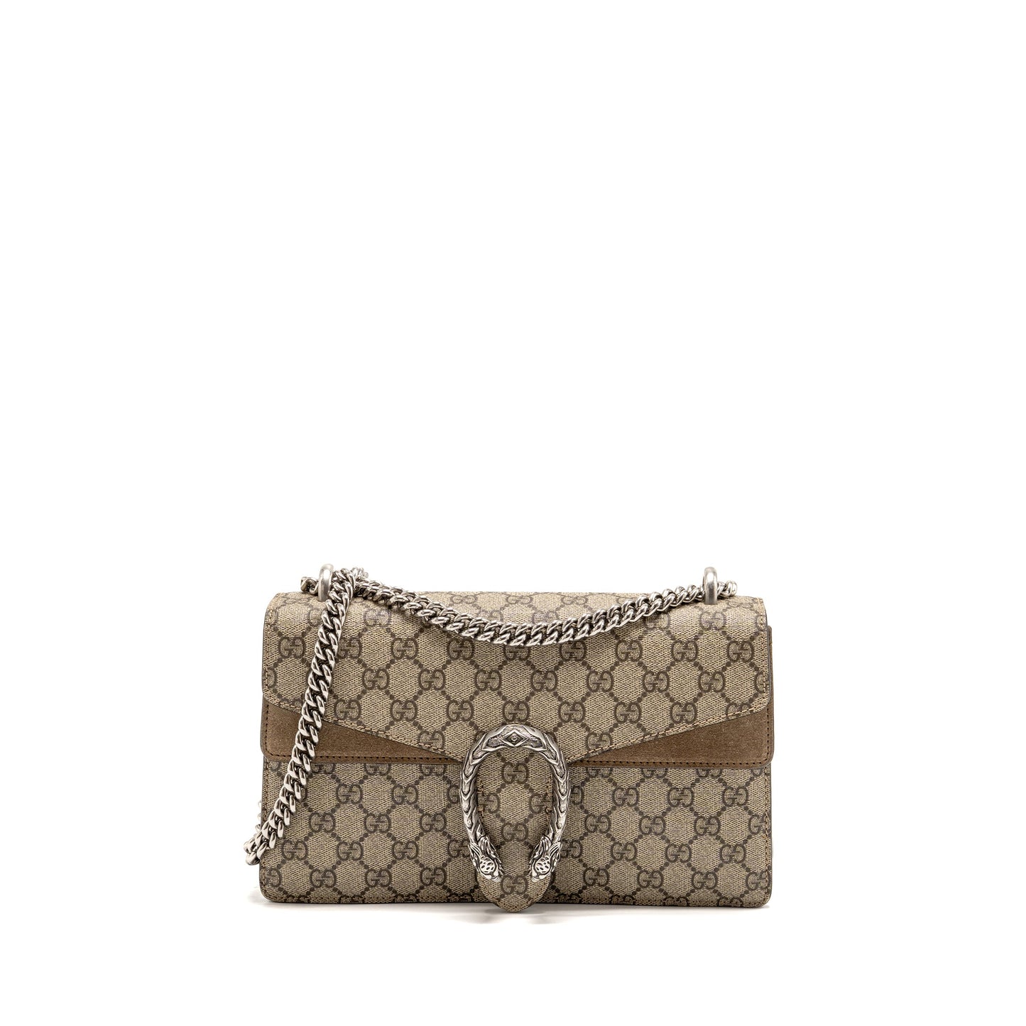 GUCCI Small Dionysus Mini Purse Supreme Canvas/ Suede Brown