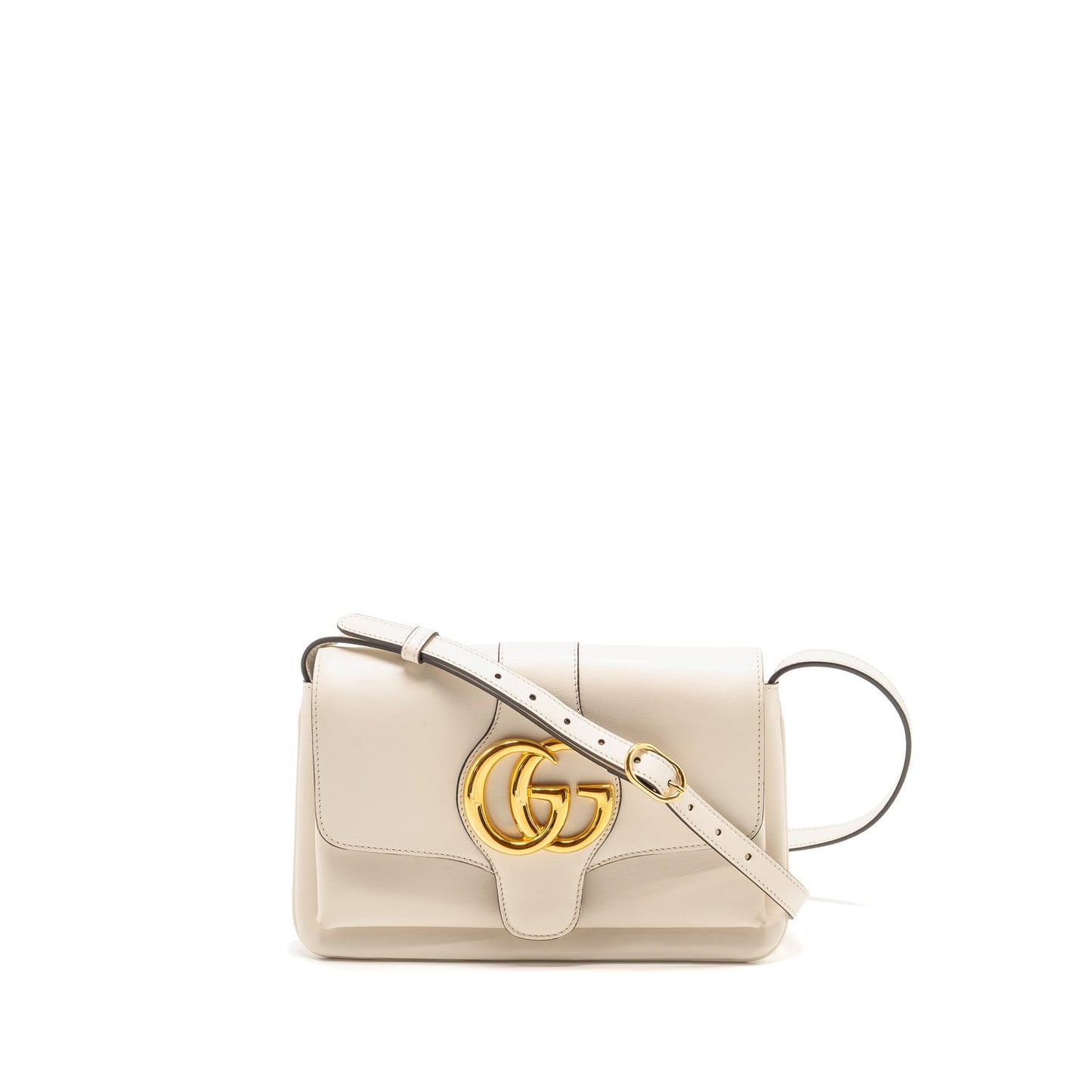 Gucci Small Arli Flap Purse Calfskin White