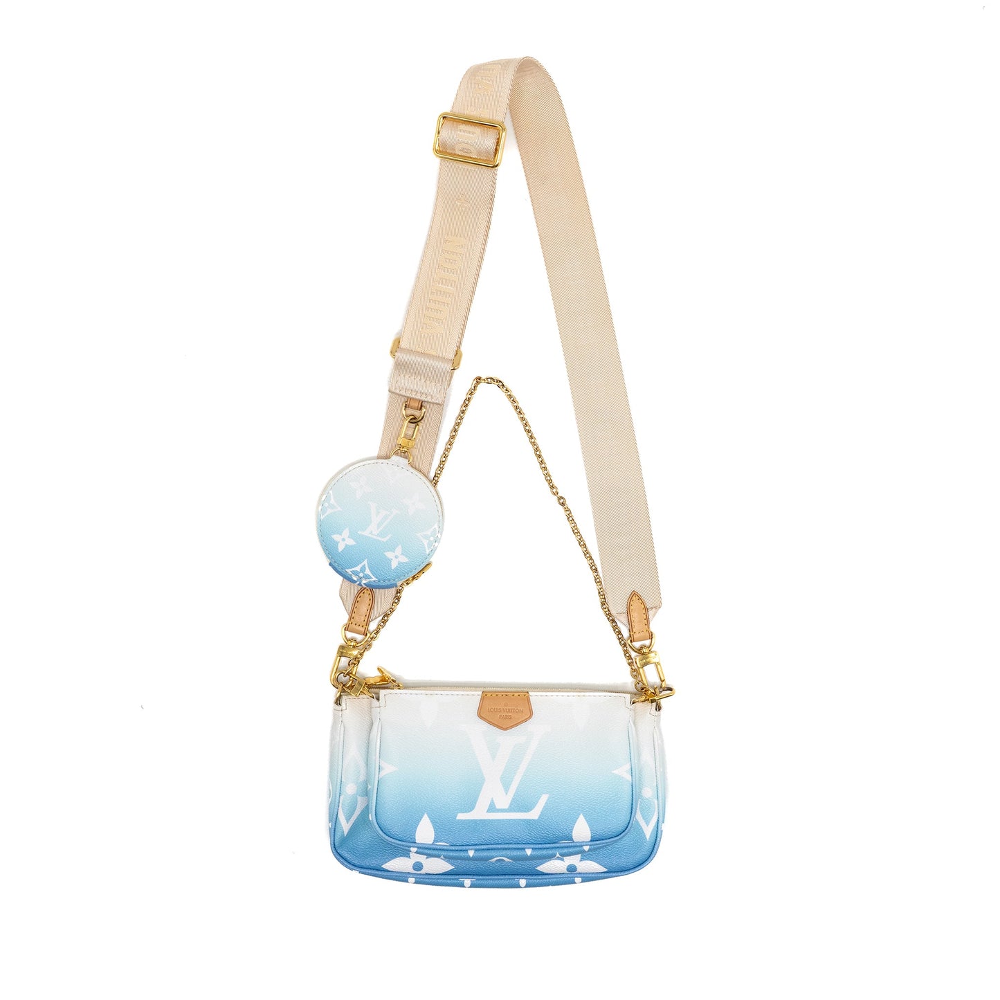 Louis Vuitton Multi Pochette Accessories By The Pool Giant Monogram Canvas Blue