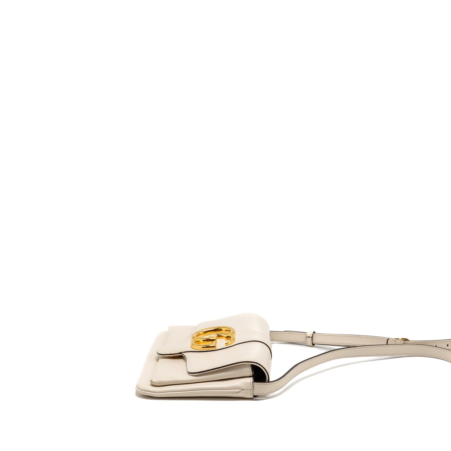 Gucci Small Arli Flap Purse Calfskin White