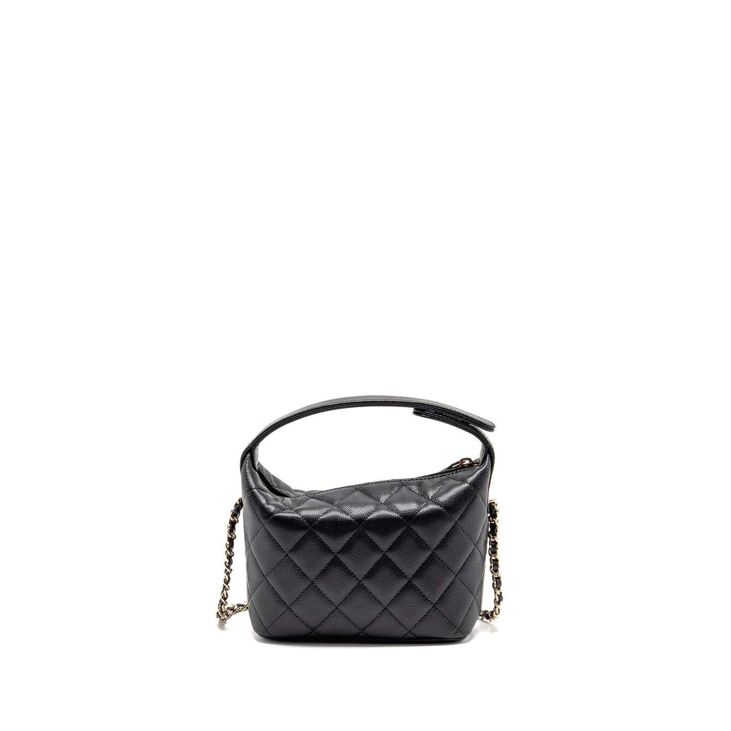 Chanel 25c Detail CC Logo Quilted Hobo Bag caviar black LGHW (microchip)