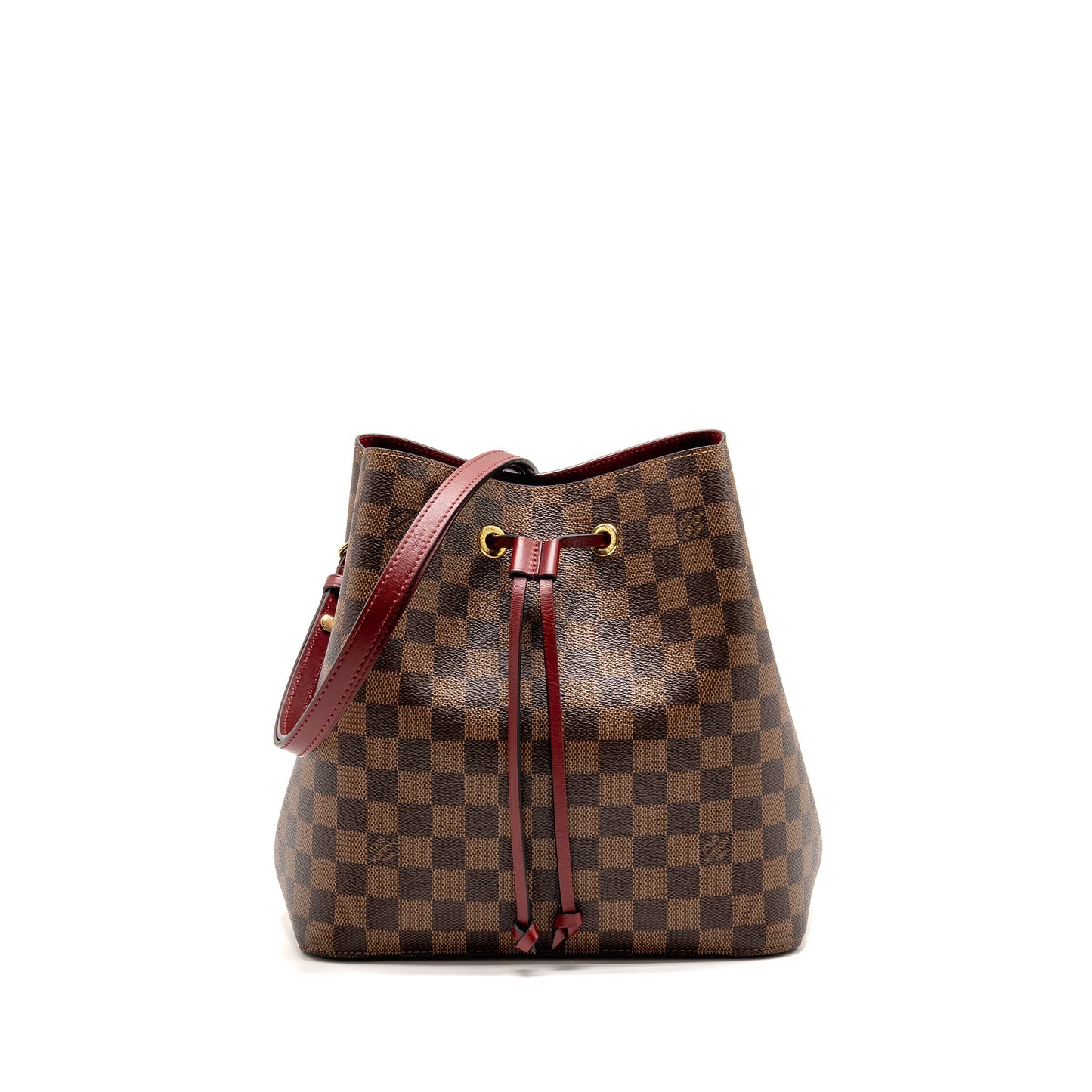 Louis Vuitton Neo Noe Damier Ebene Canvas Brown / Berry