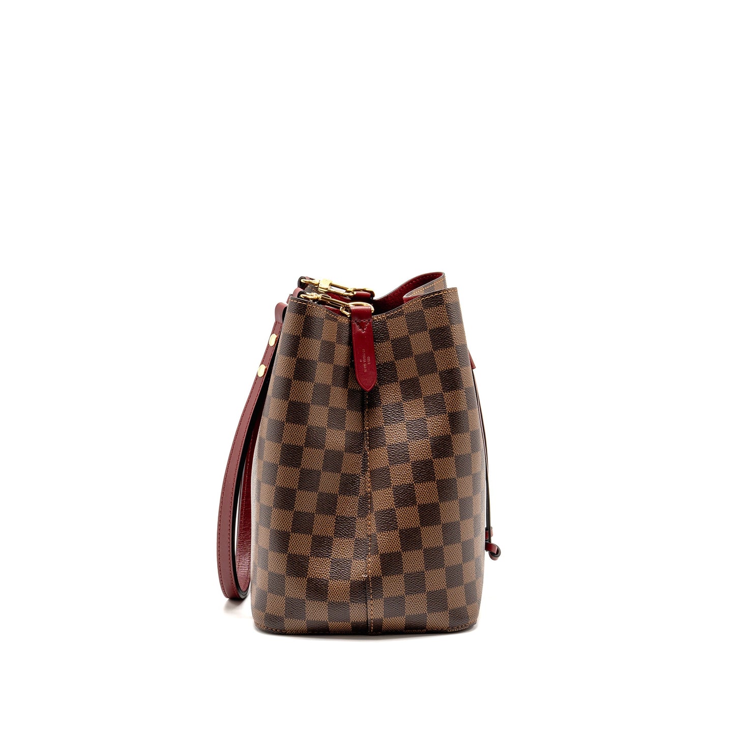Louis Vuitton Neo Noe Damier Ebene Canvas Brown / Berry
