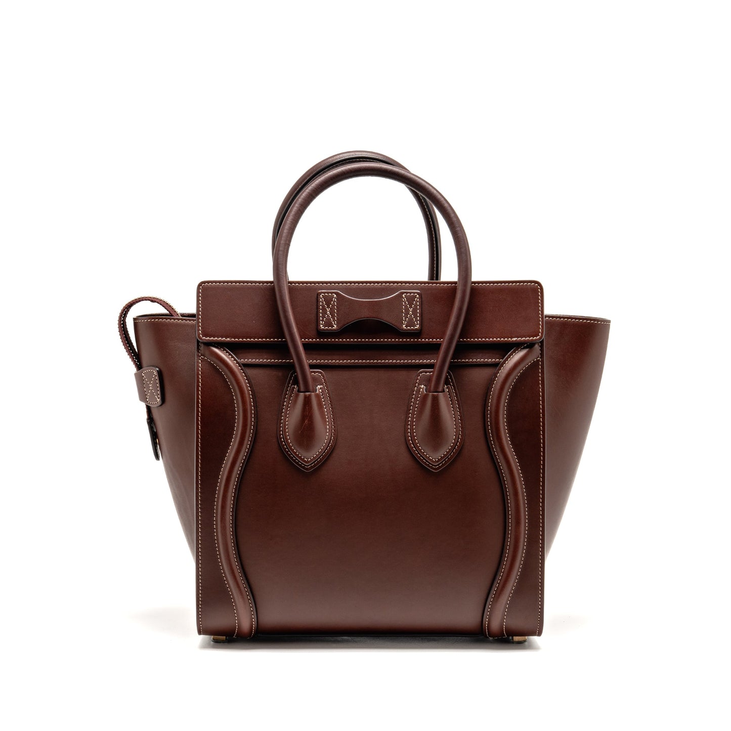 Celine Micro Luggage Purse Calfskin Burgundy