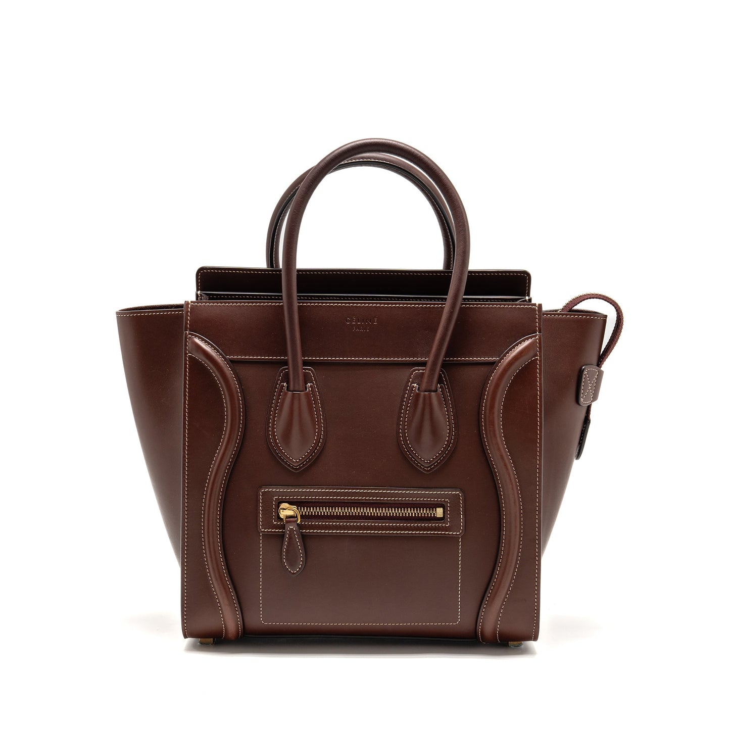 Celine Micro Luggage Purse Calfskin Burgundy