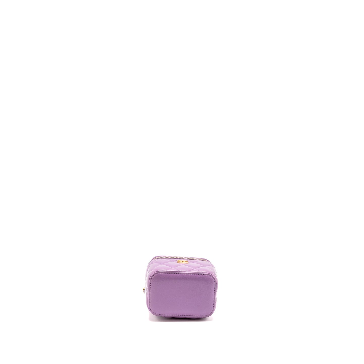 Chanel Pearl Crush Mini Vanity With Chain Lambskin Purple GHW