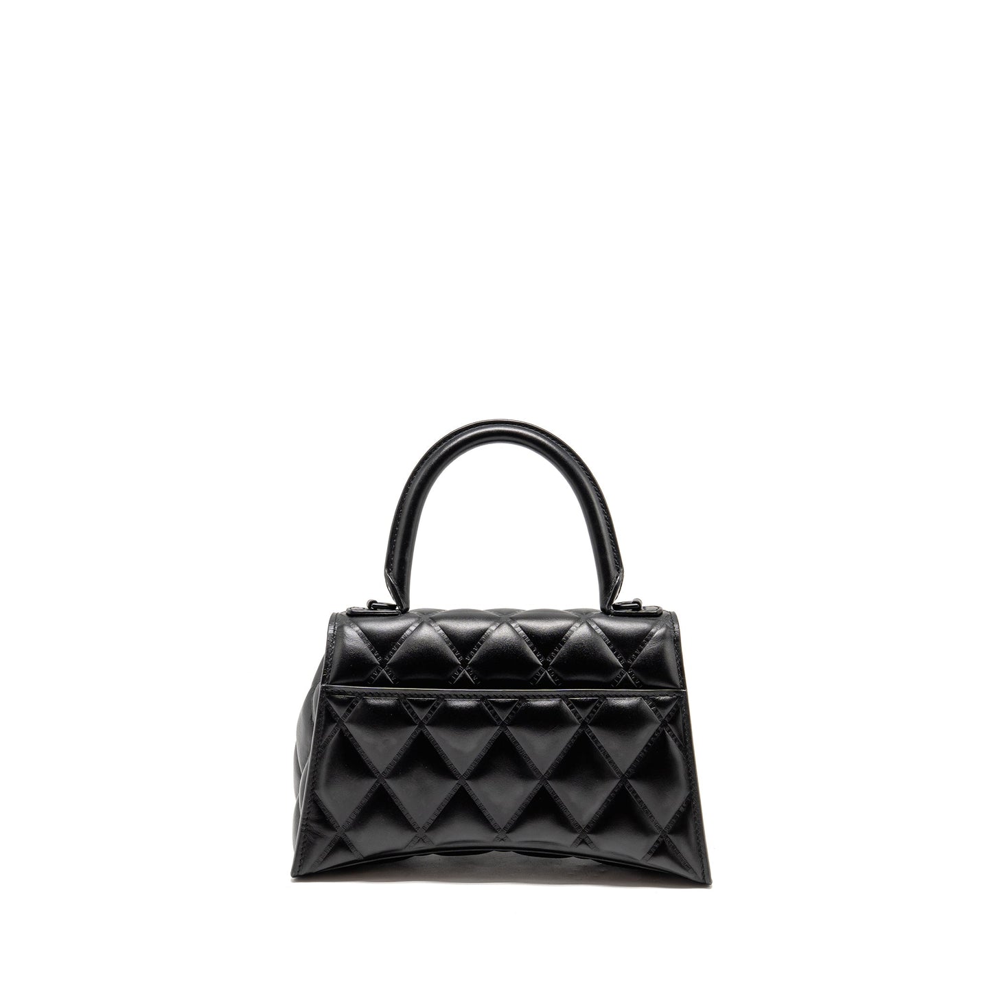 Balenciaga Small Hourglass Purse Quilted Calfskin So Black