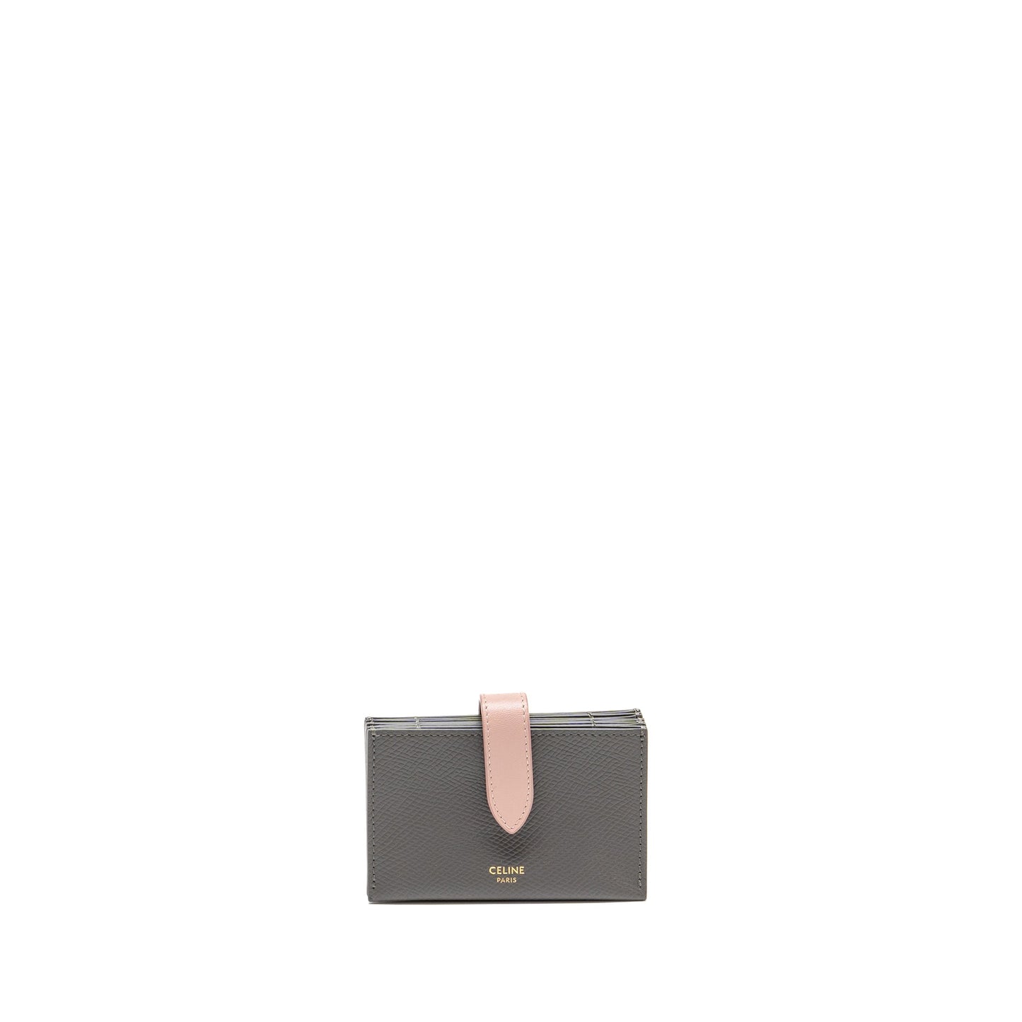 Celine Accordeon Card Holder Calfskin Pink/Grey