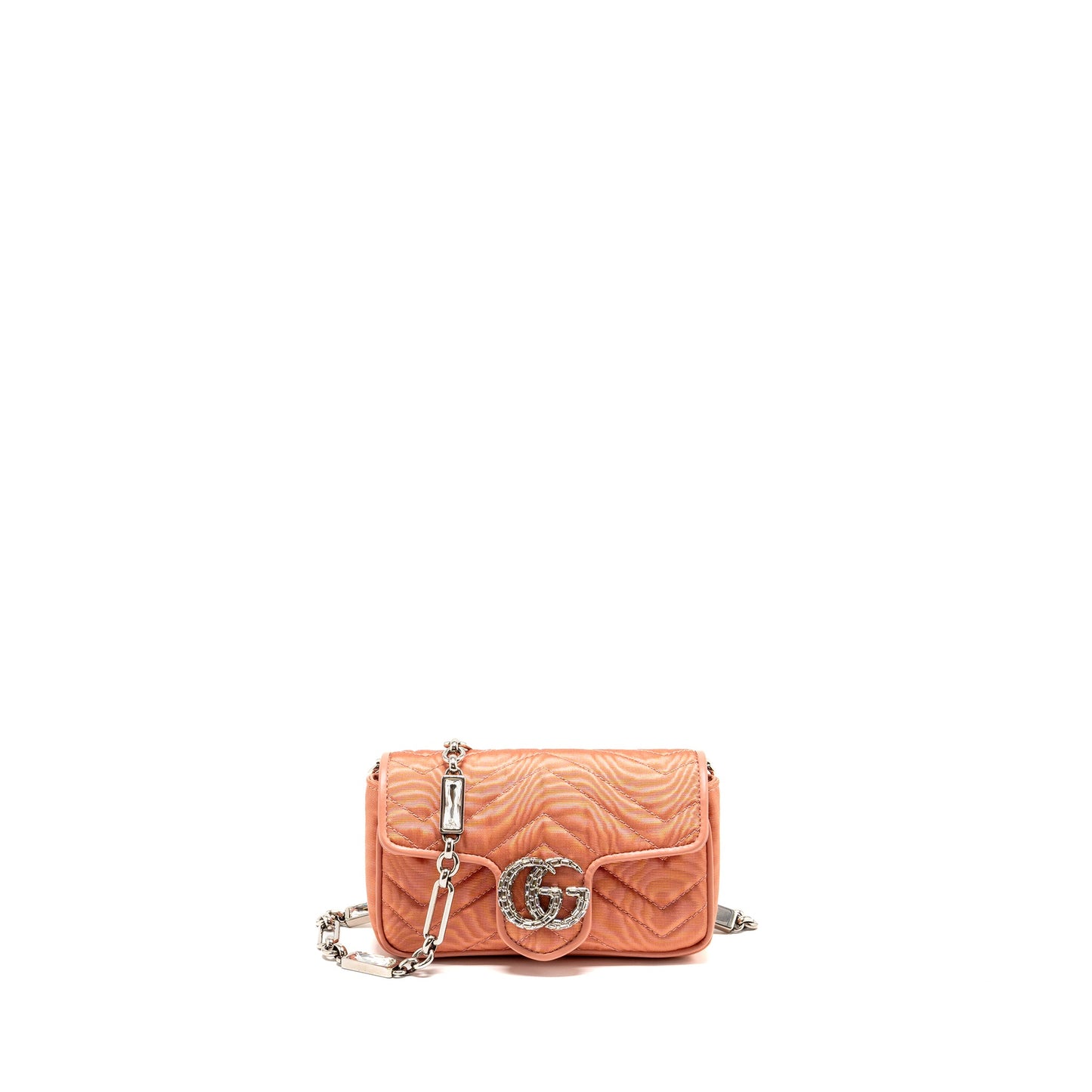 Gucci Marmont crystal chain fabric/ crystal Pink