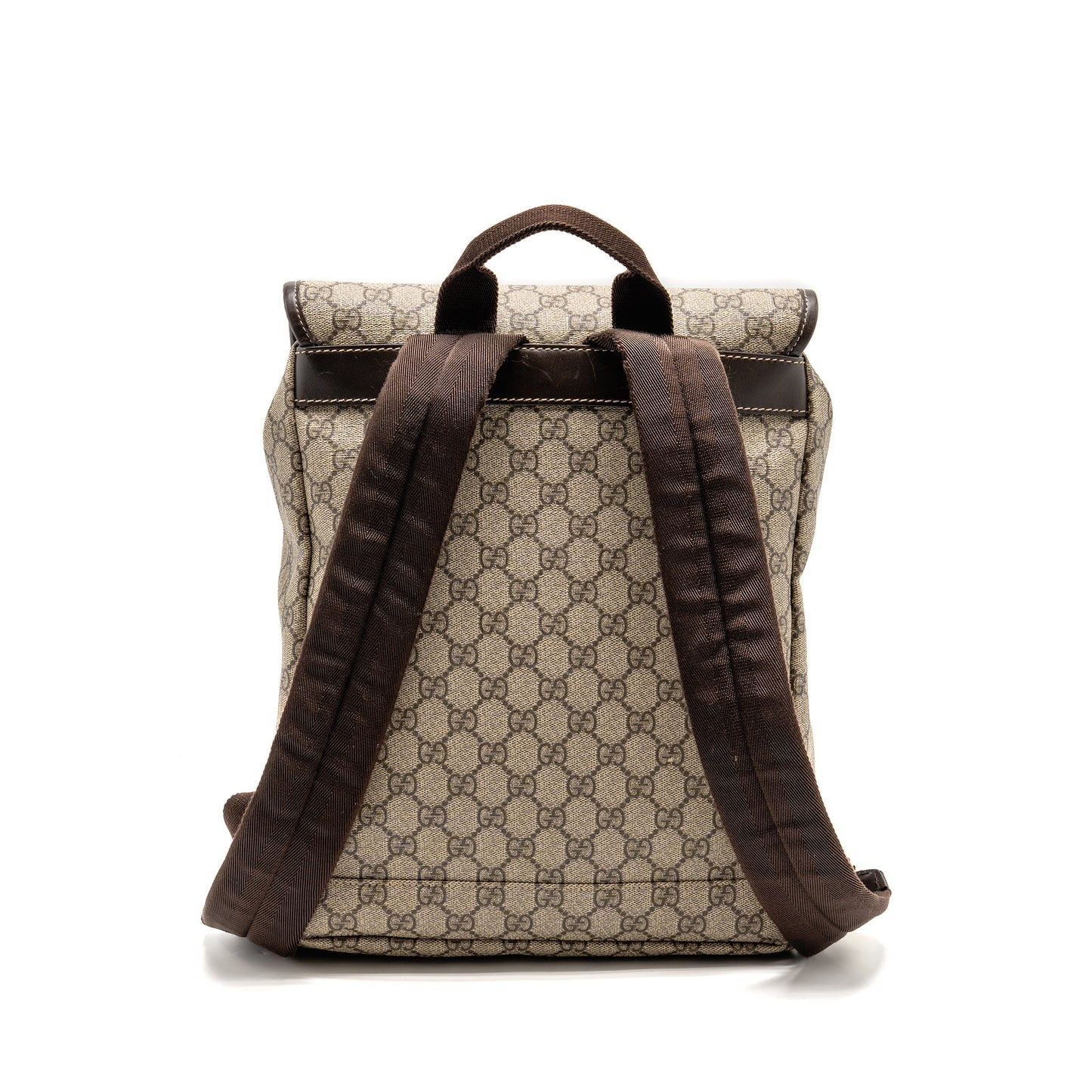 Gucci Single Buckle Backpack Supreme Canvas Brown