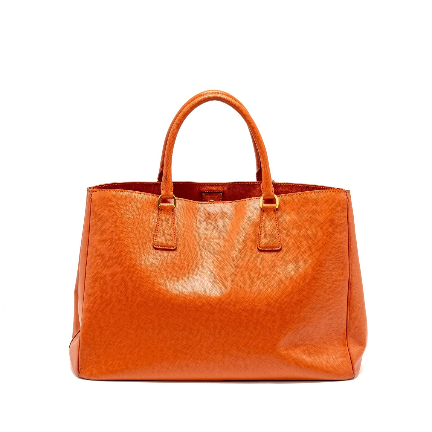 Prada Large Saffiano Tote Purse Leather Orange