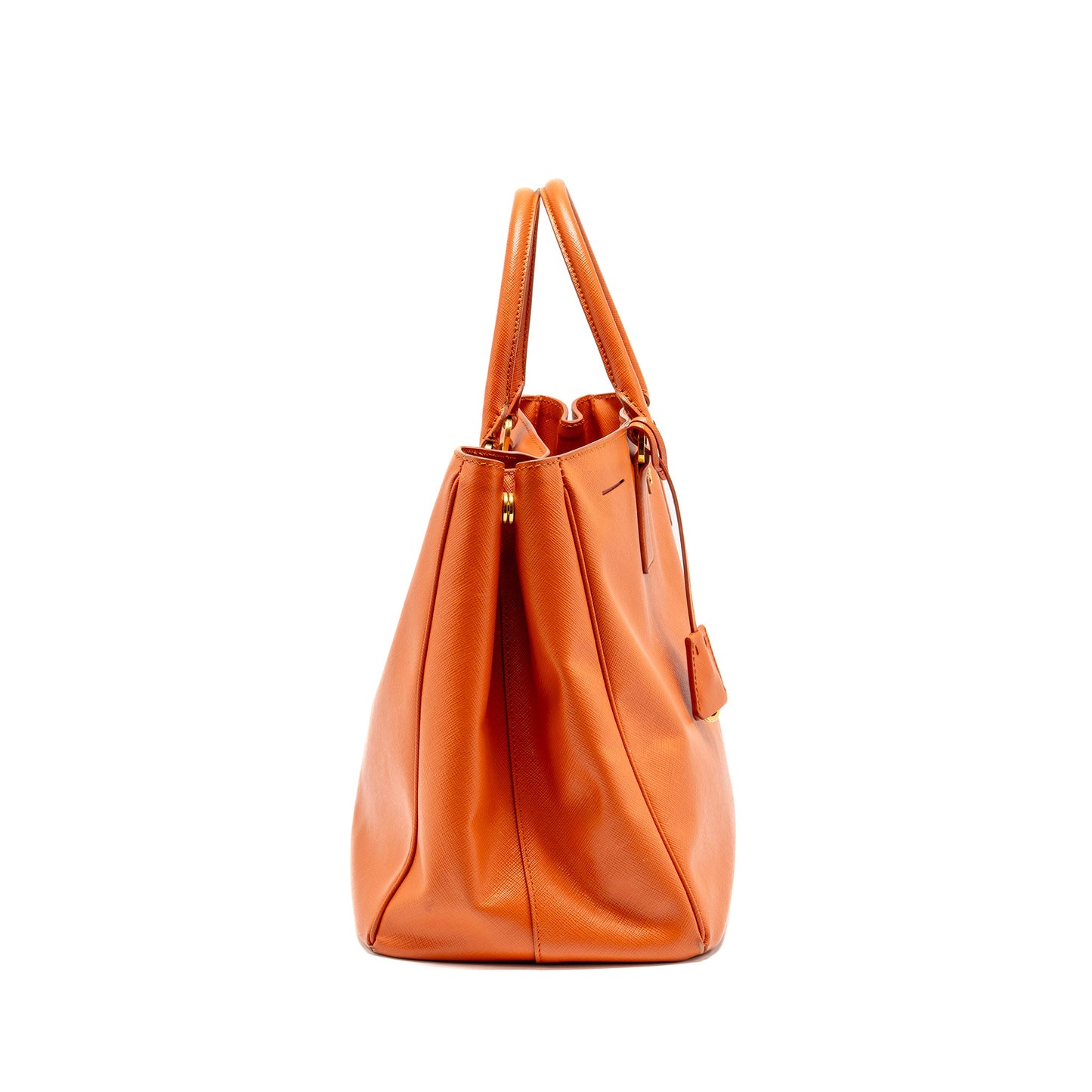 Prada Large Saffiano Tote Purse Leather Orange