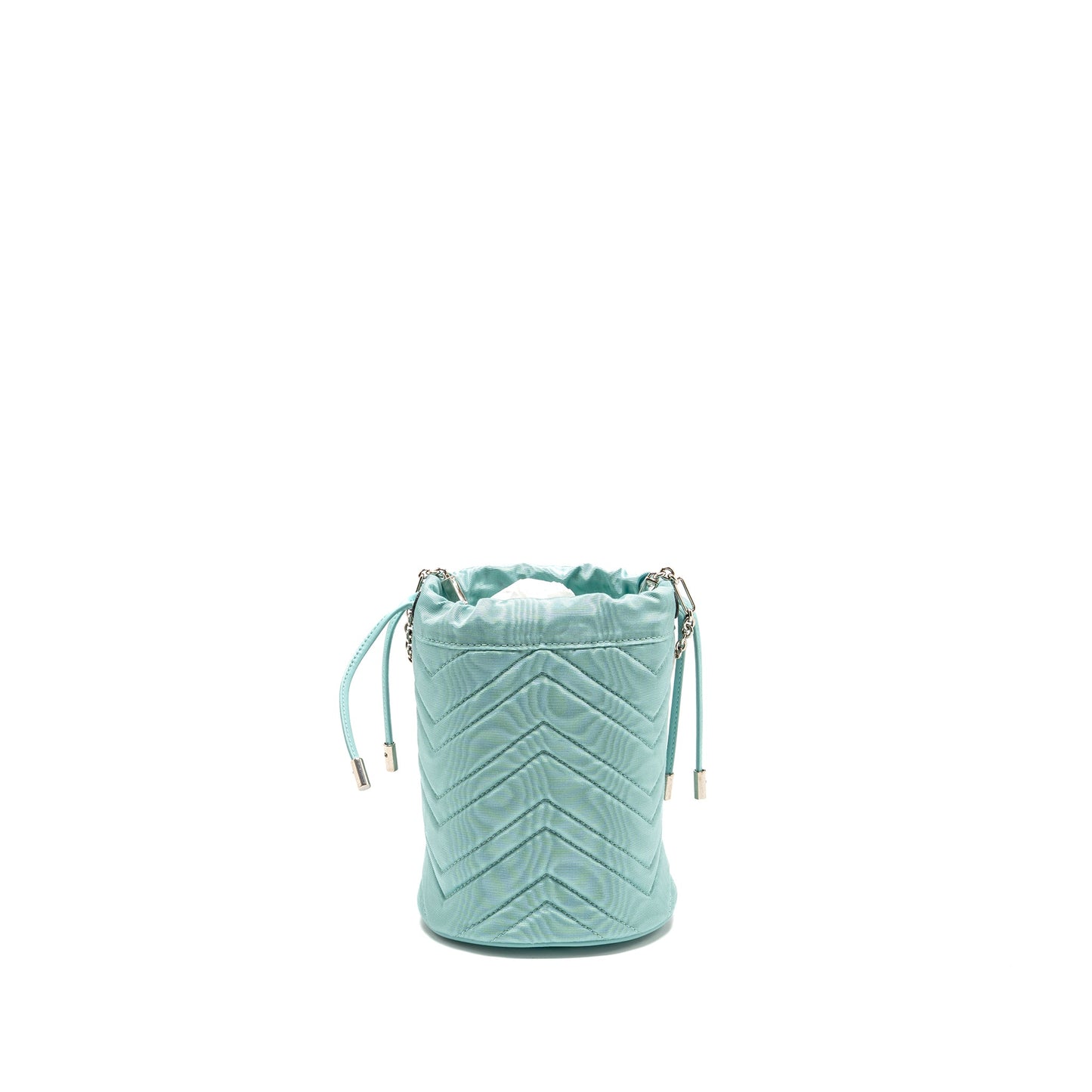 Gucci Marmont silk bucket crystal chain Purse Fabric/ Crystal Light Blue