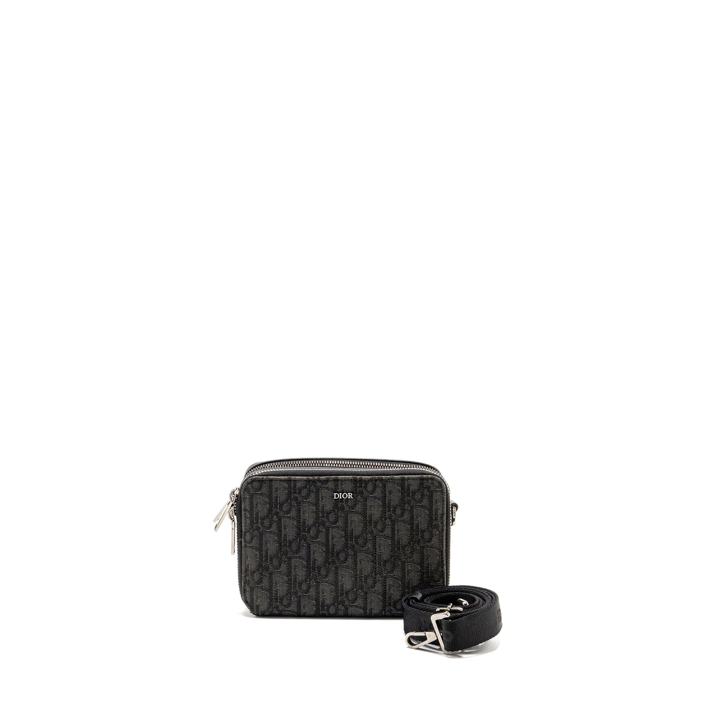 Dior Wallet on Strap Oblique Canvas/Leather Black