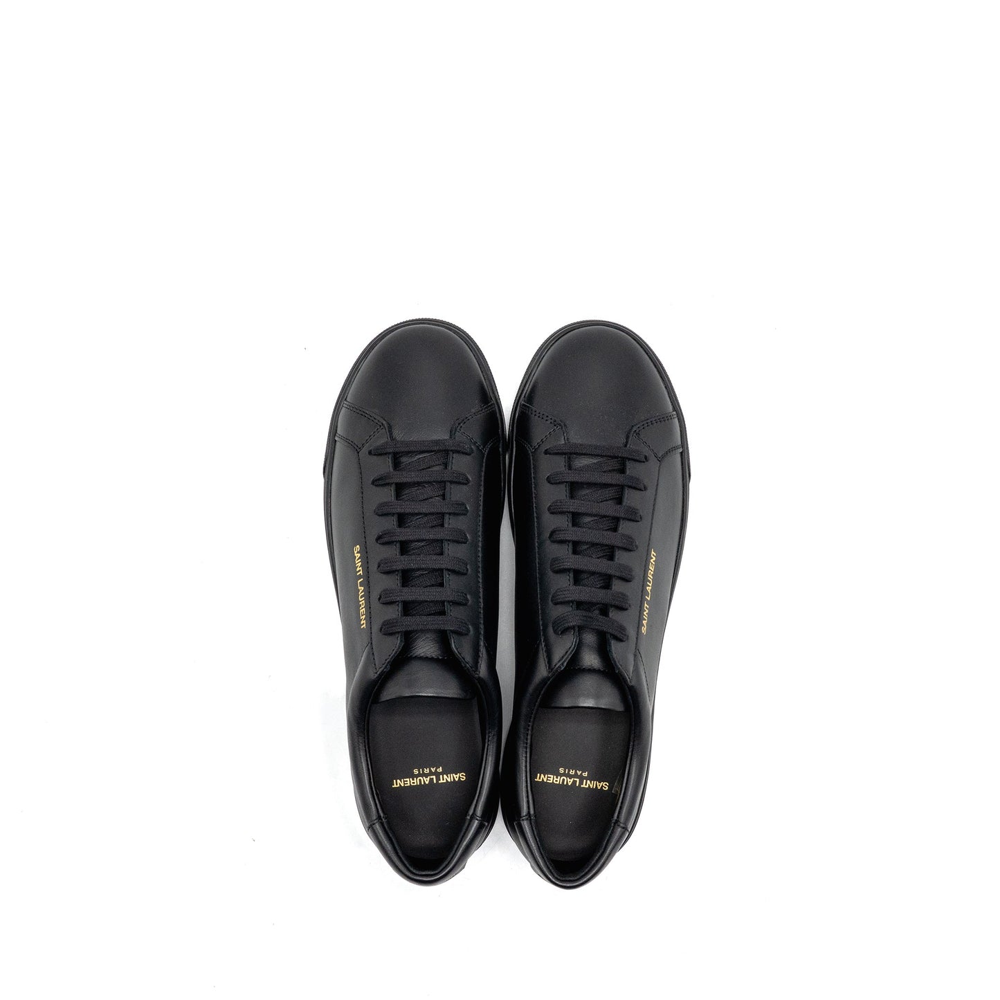 Saint Laurent/ Size 43 Andy Low Top Sneakers Leather Black/Gold