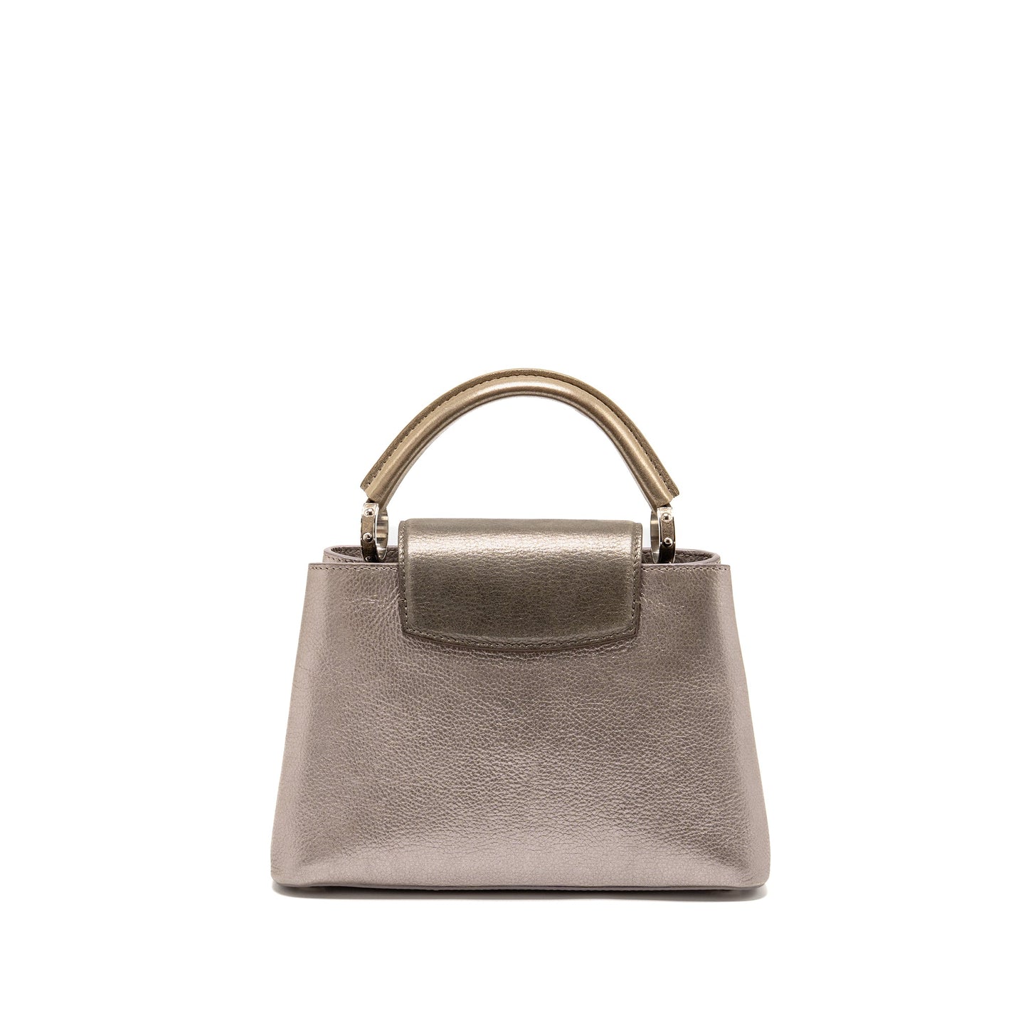 Louis Vuitton Capucines Leather Metallic Silver