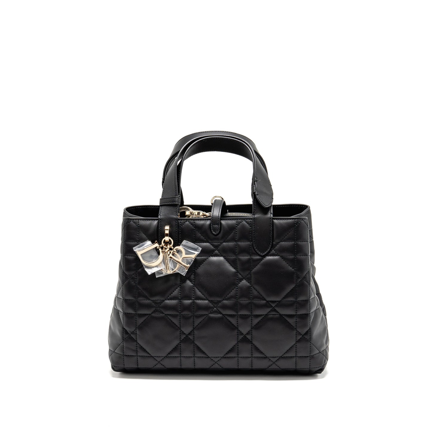Dior Medium Dior Toujours Tote Purse Macrocannage Calfskin Black