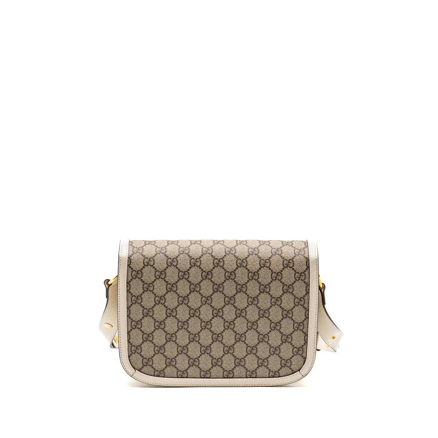 GUCCI Horsebit 1955 Mini Purse Supreme Canvas/Leather Beige/White