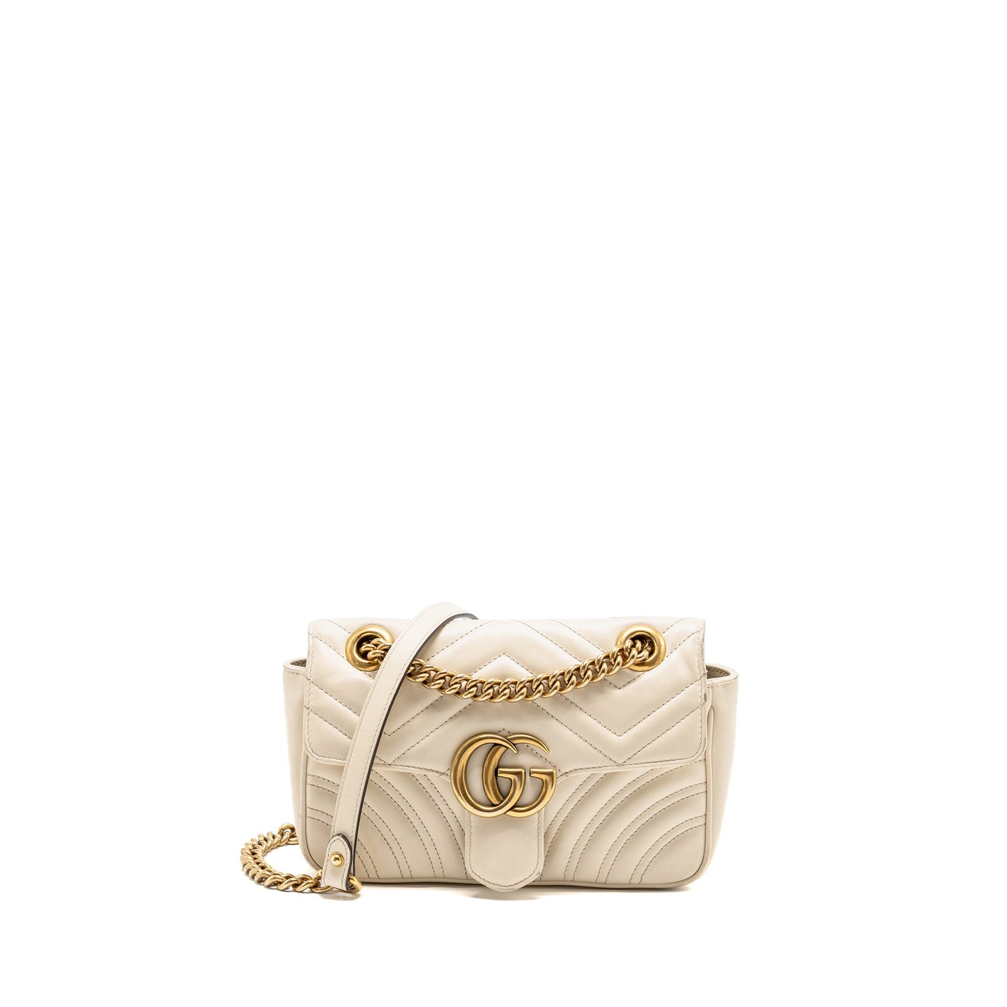Gucci Mini Marmont Purse calfskin white